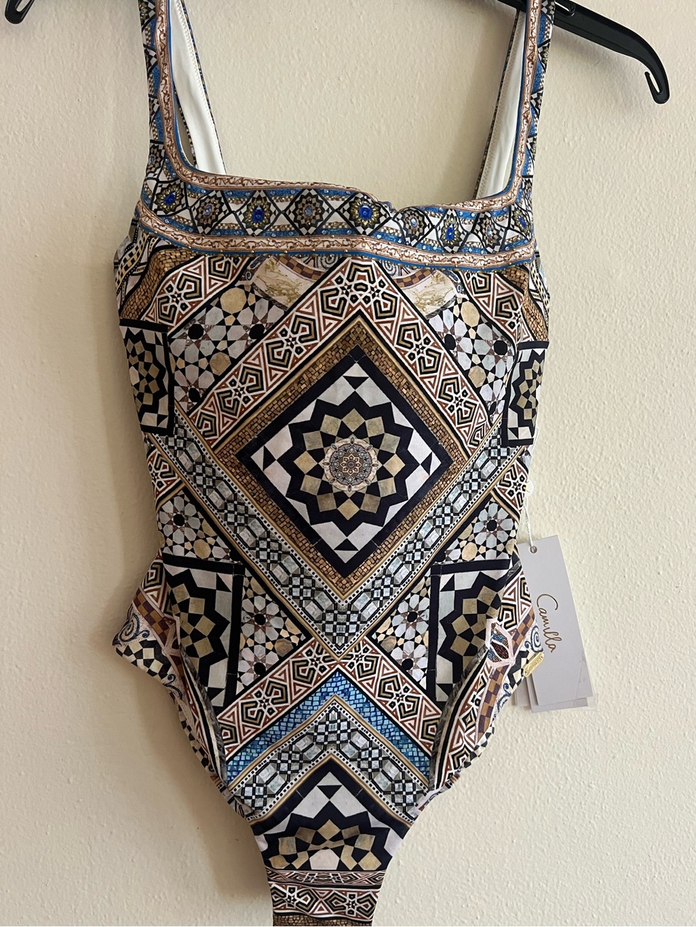 NWT Camilla Me Mosaic Underwire Square Neck One Piece Swimsuit Crystals Size XS - Picture 8 of 14